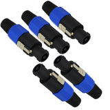 MR DJ SPHM-5 5 Pack 4 Pole Conductor Speaker Cable Female Connector End for Speakon Audio Loudspeaker