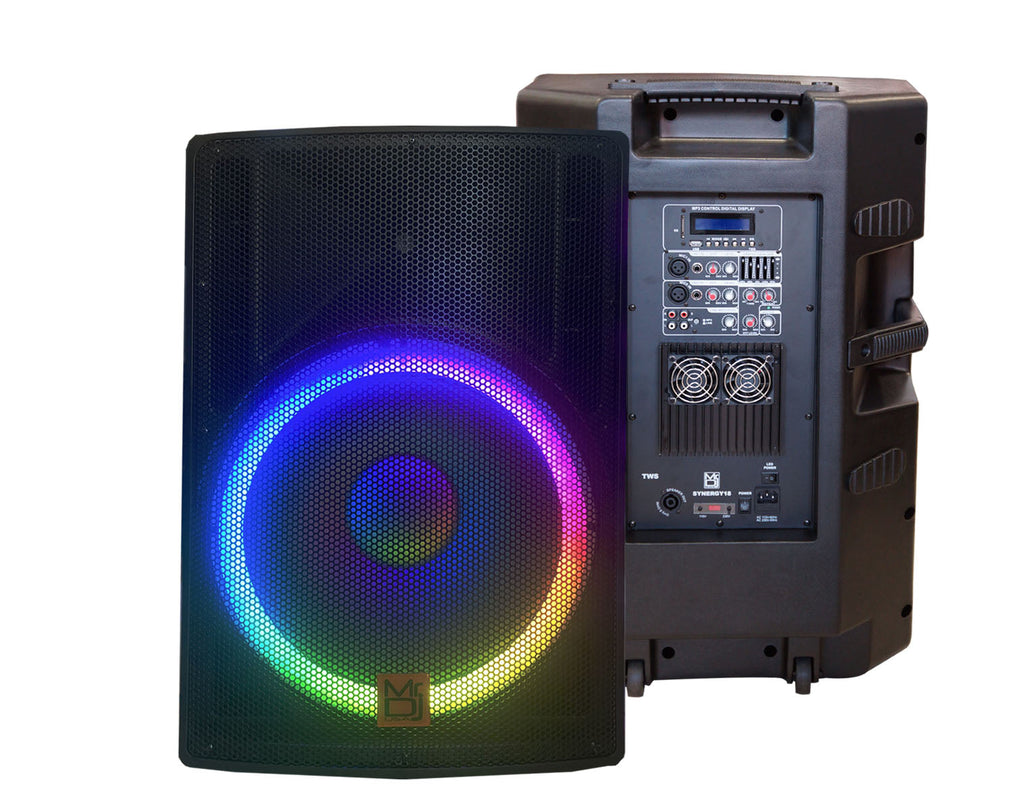 MR DJ SYNERGY15 15" 4500W PRO PA DJ Powered Loudspeaker Portable Speaker System