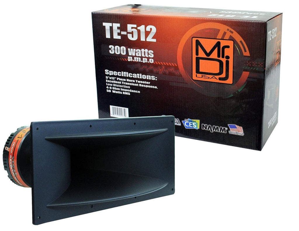 Mr. Dj TE-512 5"x12" 300 Watts P.M.P.O Piezo Horn Tweeter