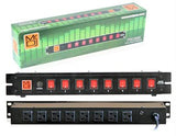 MR DJ PSC250 Rack Mountable 8 Port Power Switcher Surge Protectors ON / OFF Power Center